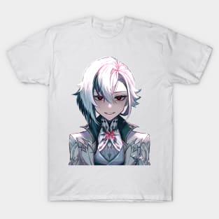 Arlecchino Fatui Harbinger The Knave Portrait Genshin Impact Fan Art Game Anime Manga Tee T-Shirt